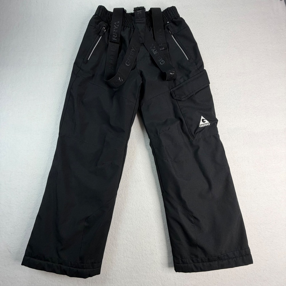 Gerry Kids Black Insulated Snow Pants Adjustable Suspenders Size M 10/12